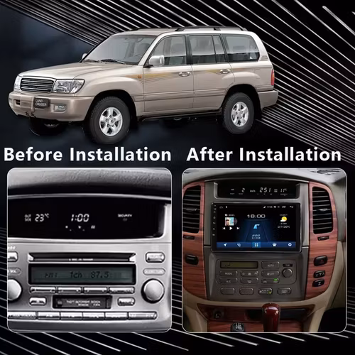 9"android 13 bilstereo  Toyota Land  Cruiser (2003---2008) gps wifi carplay android auto blåtand rds Dsp RAM:8GB, ROM: 128GB, 4GSIM