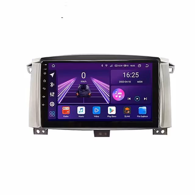 9"android 13 bilstereo  Toyota Land  Cruiser (2003---2008) gps wifi carplay android auto blåtand rds Dsp RAM:8GB, ROM: 128GB, 4GSIM