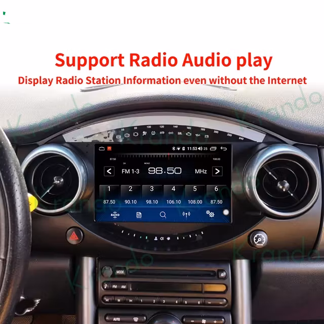 9" Android 13 bilstereo Mini Cooper S R50 R52 R53 (2004 - 2006) GPS wifi carplay android auto blåtand rds Dsp, RAM:2 GB, ROM: 32 GB,