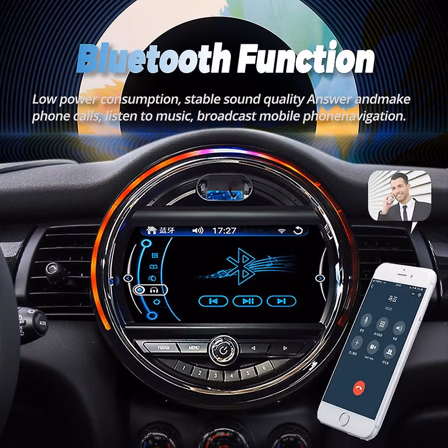 9" Android 12 bilstereo Mini Cooper  F54 F55 F56 F60 ( 2014-2019 )     GPS wifi carplay android auto blåtand rds Dsp, RAM: 4GB, ROM: 64GB, 4GSIM