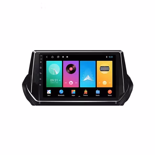 9"android 12,bilstereo Peugeot  2008 208 (2019--2020) gps wifi carplay android auto blåtand rds Dsp RAM:4GB, ROM:64GB, 4G SIM