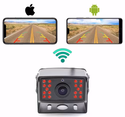 170° HD 5G wifi Front/ backkamera, skåpbil, buss, lastbil, 100 meter