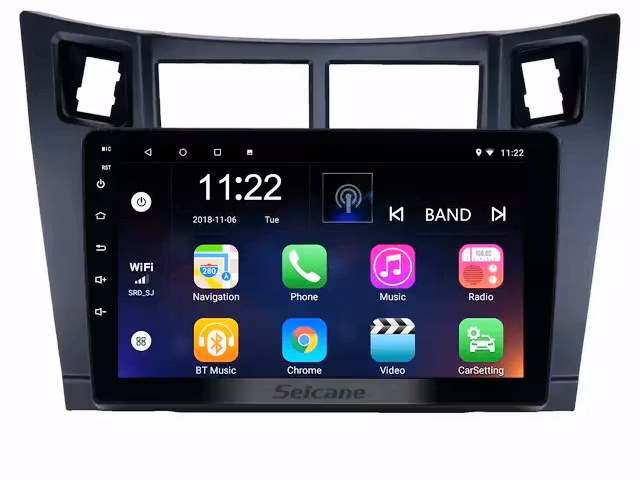 9" android 11, bilstereo  Toypta Yaris vitz( 2005--2011) gps wifi carplay android auto blåtand rds Dsp  Ram: 4GB, Rom: 64GB 4GSIM