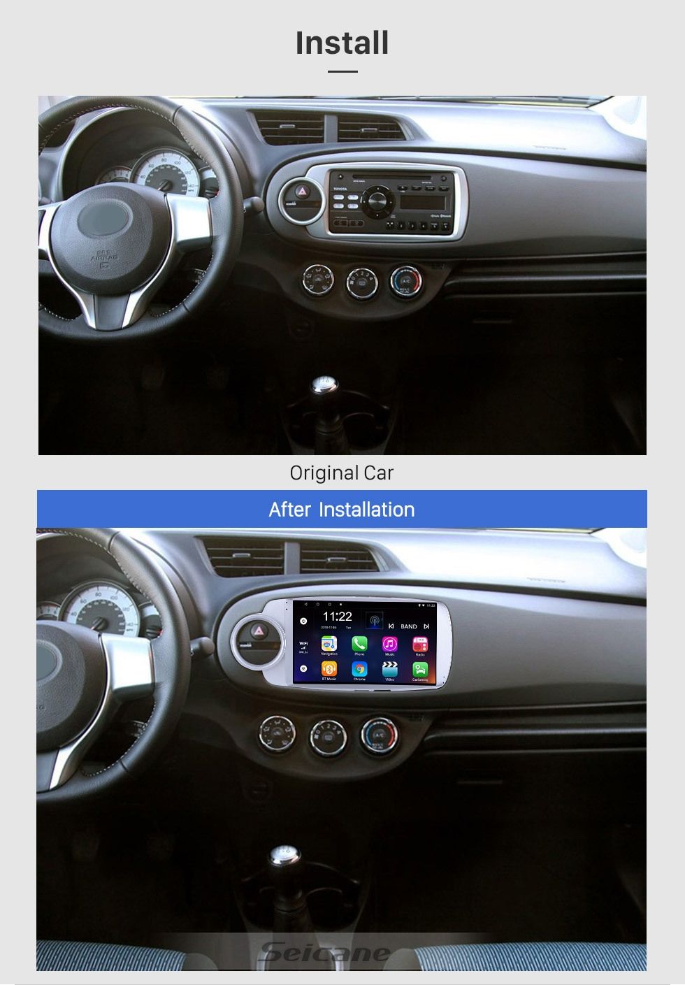 9"android 12 ,bilstereo Toyota yaris  vios(2012---2017) Gps wifi,rds, carplay ,android auto,Bluetooth, Dsp, RAM: 8GB,ROM: 128GB, 4GSIM