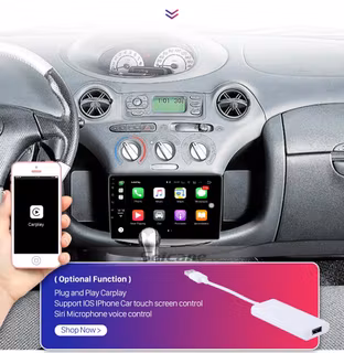 9"android 12,  bilstereo  Toyota  Yaris, Vitz( 1999--2005) gps wifi carplay android auto blåtand rds Dsp RAM :4GB, ROM: 64GB  ,4GSIM