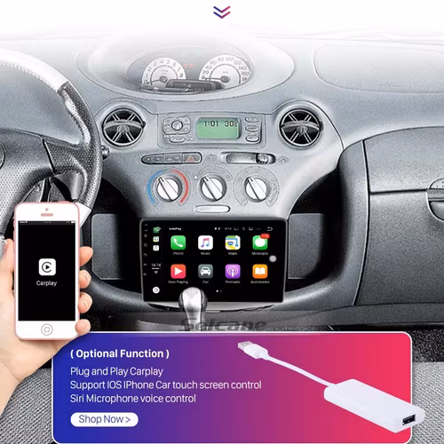 9"android 12,  bilstereo  Toyota  Yaris, Vitz( 1999--2005) gps wifi carplay android auto blåtand rds Dsp RAM :4GB, ROM: 64GB  ,4GSIM