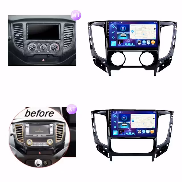 9"android 13  bilstereo  Mitsubishi L200 ( 2015---2019) gps wifi carplay android auto blåtand rds Dsp  Ram: 4GB, ROM: 64GB, 4G LTE