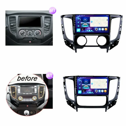 9"android 13  bilstereo  Mitsubishi L200 ( 2015---2019) gps wifi carplay android auto blåtand rds Dsp  Ram: 2GB, ROM: 32GB, 4G LTE