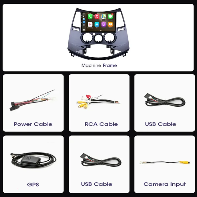 9"android 12 ,bilstereo  Mitsubishi Grandis ( 2003---2011) gps wifi carplay android auto blåtand rds Dsp RAM: 2GB, ROM: 32GB  4G LTE