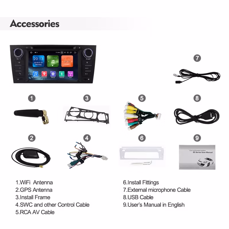 7"android 12,bilstereo  BMW 3-SERIE,  E90,E91,E92,E93,M3 manuell & auto(2005---2012) gps, wifi  , android auto, carplay  DSP, blåtand Rds,dvd spelare, RAM: 4GB,ROM:64GB,4G LTE