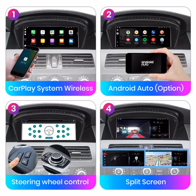 8.8" android 12 Bilstereo BMW e90,e60 series,ccc,cic system( 2005--2012) gps wifi carplay android auto blåtand rds Dsp RAM:2GB,ROM: 32GB, 4G LTE