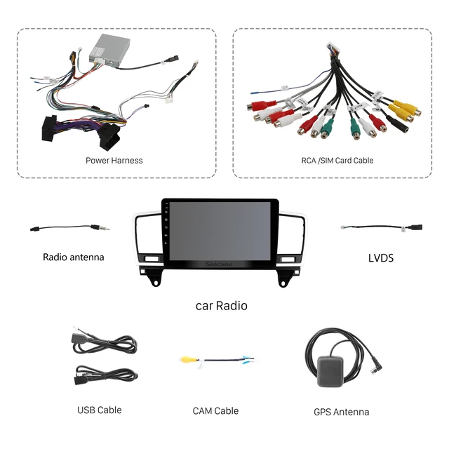 9"android 12, bilstereo Mercedes Benz ML ,GL350 (2014--2015) GPS, WIFI,Rom: 64GB, blåtand,carplay ,RAM:4GB, 4G LTE