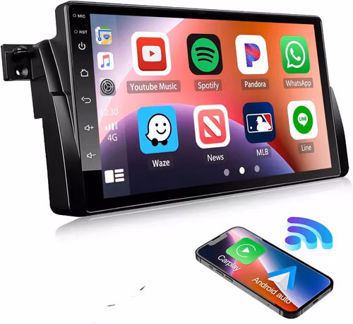 9"android 12, bilstereo BMW 3 serie E46,M3,Rover 75,  MG ZT(1998--2006) gps wifi carplay android auto blåtand rds Dsp RAM:4GB,ROM: 64GB  4G LTE