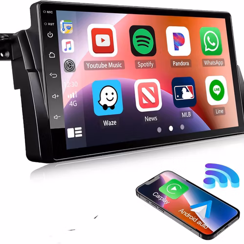 9"android 12, bilstereo BMW 3 serie E46,M3,Rover 75,  MG ZT(1998--2006) gps wifi carplay android auto blåtand rds Dsp RAM:4GB,ROM: 64GB  4G LTE
