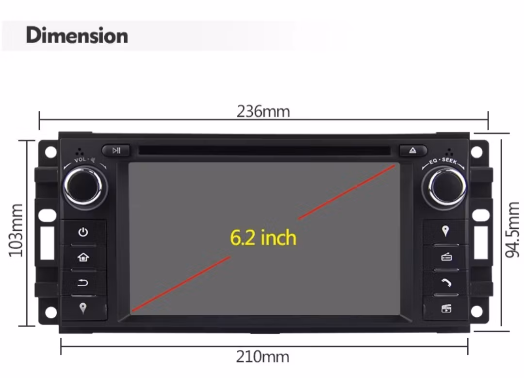 6.2" android 10  bil dvd spelare  Dodge  Avenger , Challenger , Journey , Caliber , Dakota , Durango , RAM 1500/2500/3500 Pickup  ( 2008--2012) gps wifi carplay android auto blåtand rds Dsp RAM:2GB  R