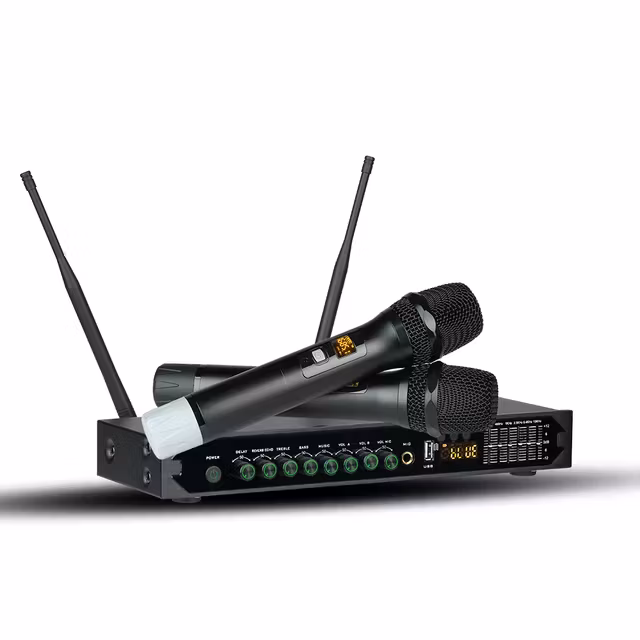 Trådlös UHF Karaoke mikrofonsystem ned Bluetooth