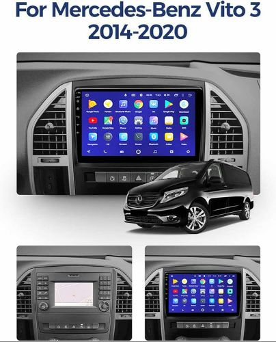 9"android 13 bilstereo  Mercedes Benz Vito  w447 ( 2014---2021) gps wifi carplay android auto blåtand rds Dsp  Rom: 64GB, RAM: 4GB, 4G LTE
