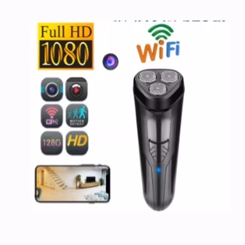 WiFi elektrisk rakmaskin med dold videokamera