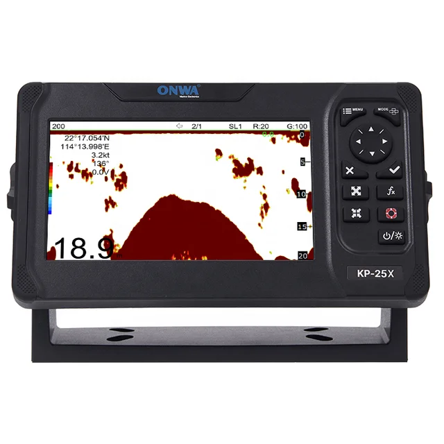 5" GPS-sjökortsplotter med inbyggd ekolod och klass B+ AIS-transponder