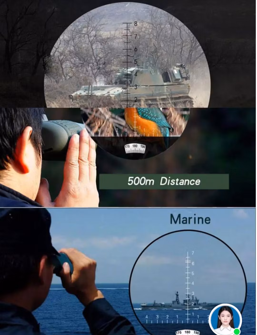 10X50 Marinkikare Kompass Nautisk kikare ,Night Vision ,avståndsmätare