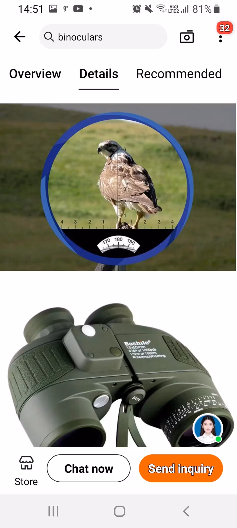 10X50 Marinkikare Kompass Nautisk kikare ,Night Vision ,avståndsmätare