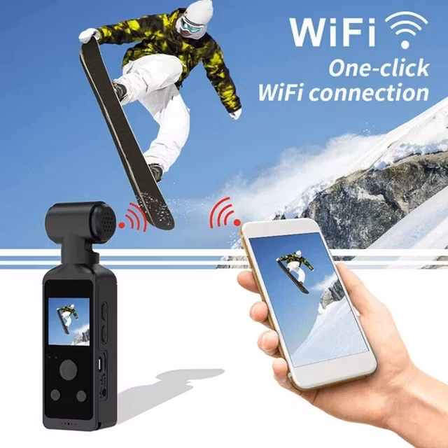 Vattentät dykarens wifi  & mörkerseende  mini pocket action 4K ultra HD videokamera