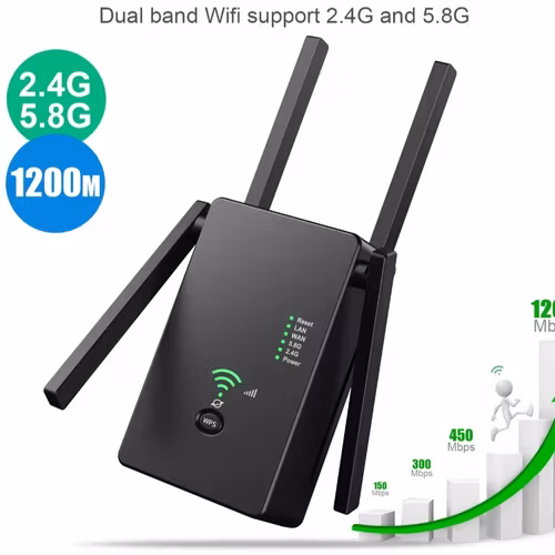 4G&5G  1200 MBps  Dual band wifi repeater