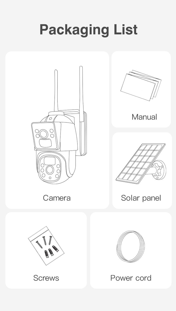 Dual lins Utomhus  4G LTE  solcell  bevakningskamera