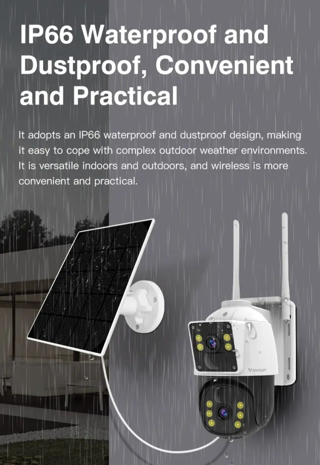Dual lins Utomhus  4G LTE  solcell  bevakningskamera