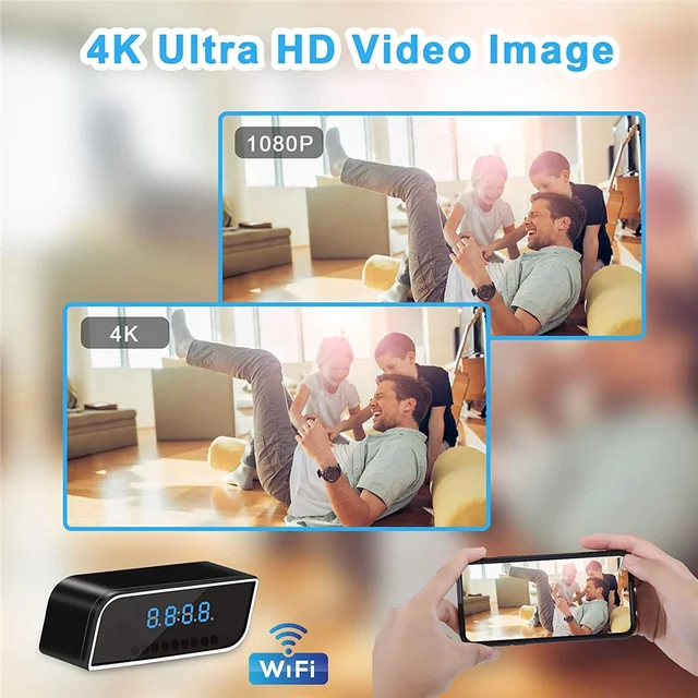 128GB bordklocka med dold wifi videokamera