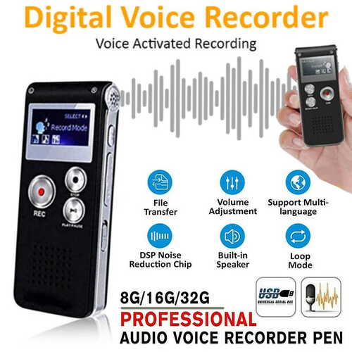 Digital diktafon med telefonsamtal inspelning ,mp3