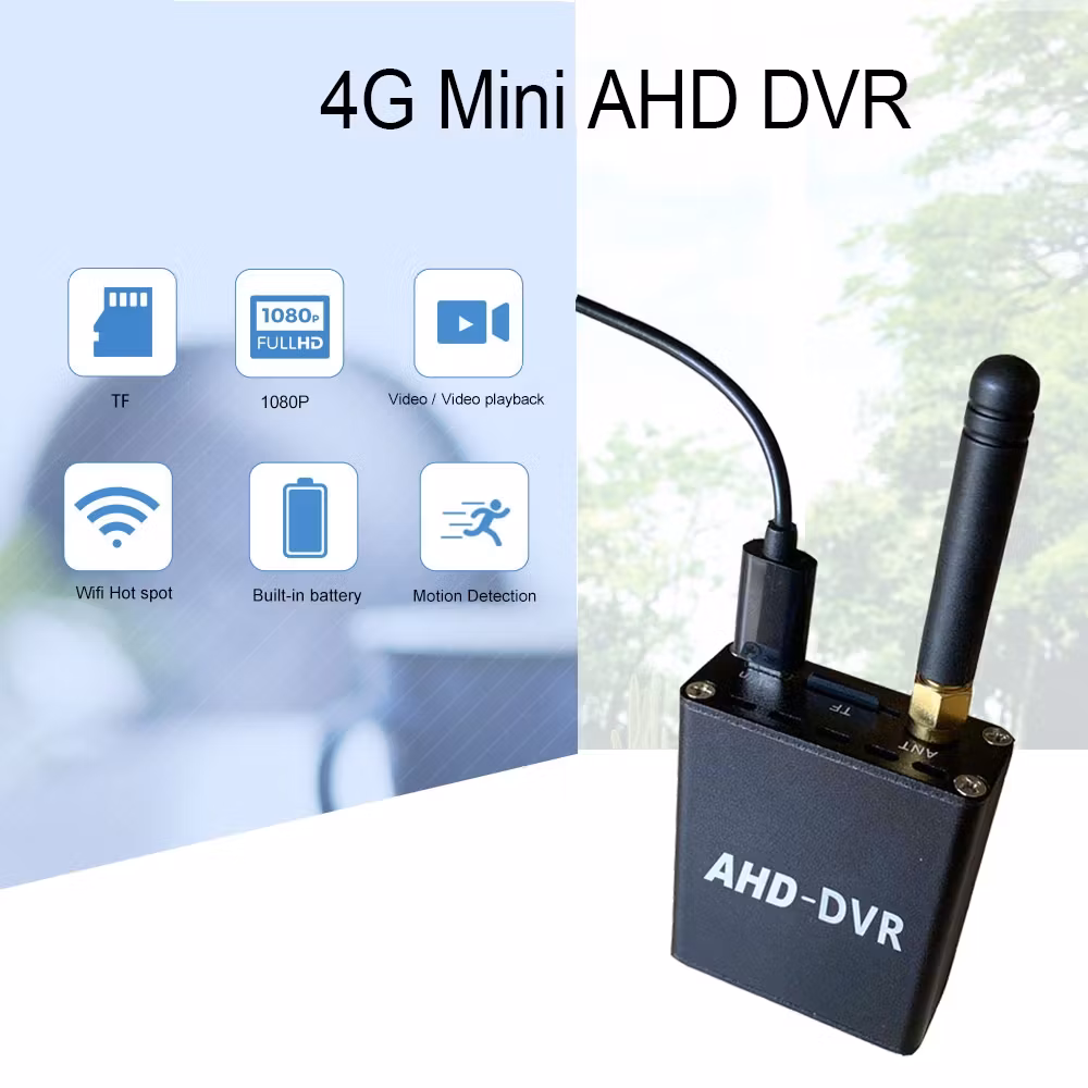 4G Sim trådlös DVR-övervakning Minikamerasystem