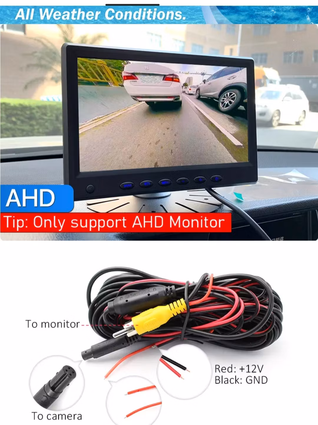 170° AHD 1080P vattentät  Front kamera (7,9*3cm) Volvo S40/S60/S90/V40/C30/XC60/XC90