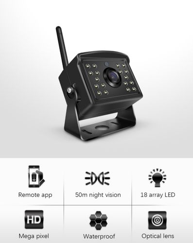 9-35volt lastbil 50meter wifi vattentät 160° HD backkamera