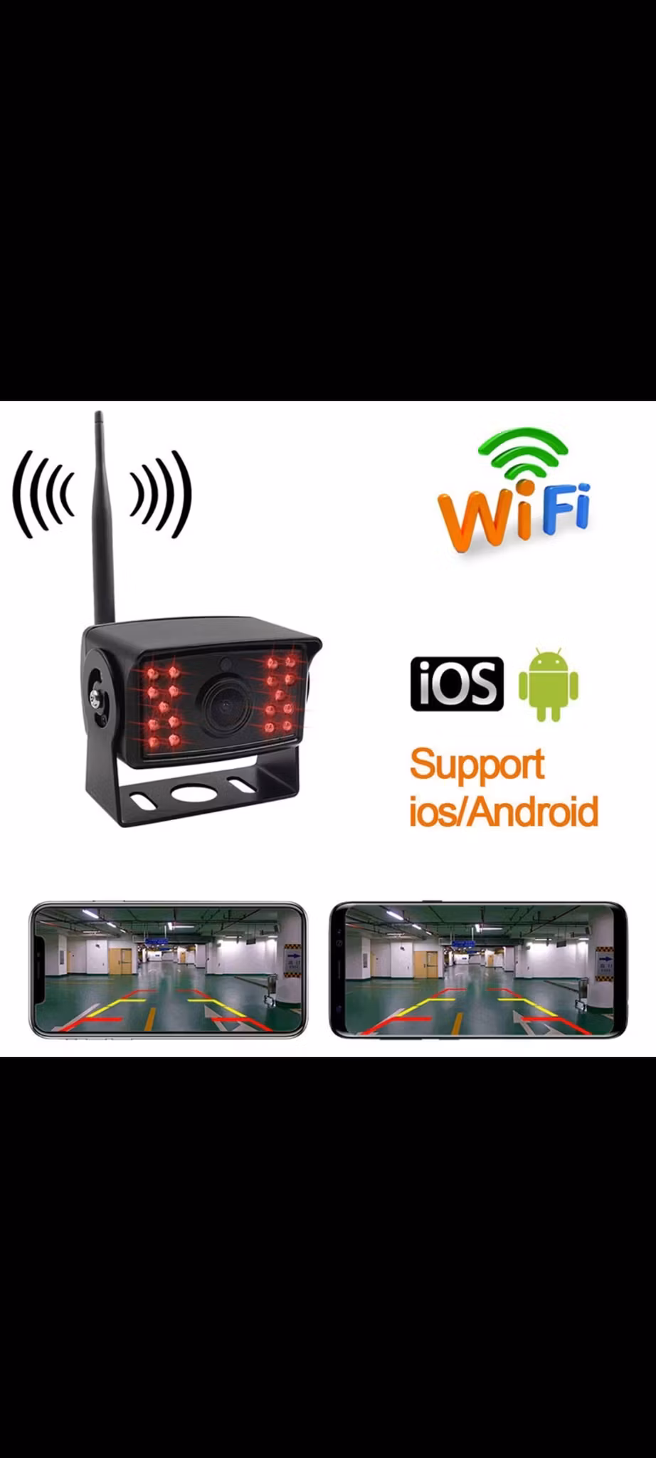 9-35volt lastbil 50meter wifi vattentät 160° HD backkamera
