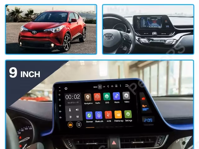 9"android 12, bilstereo Toyota  C-HR ( 2016---2020) gps, wifi carplay android auto blåtand rds Dsp RAM:4GB,ROM: 64GB, 4G LTE