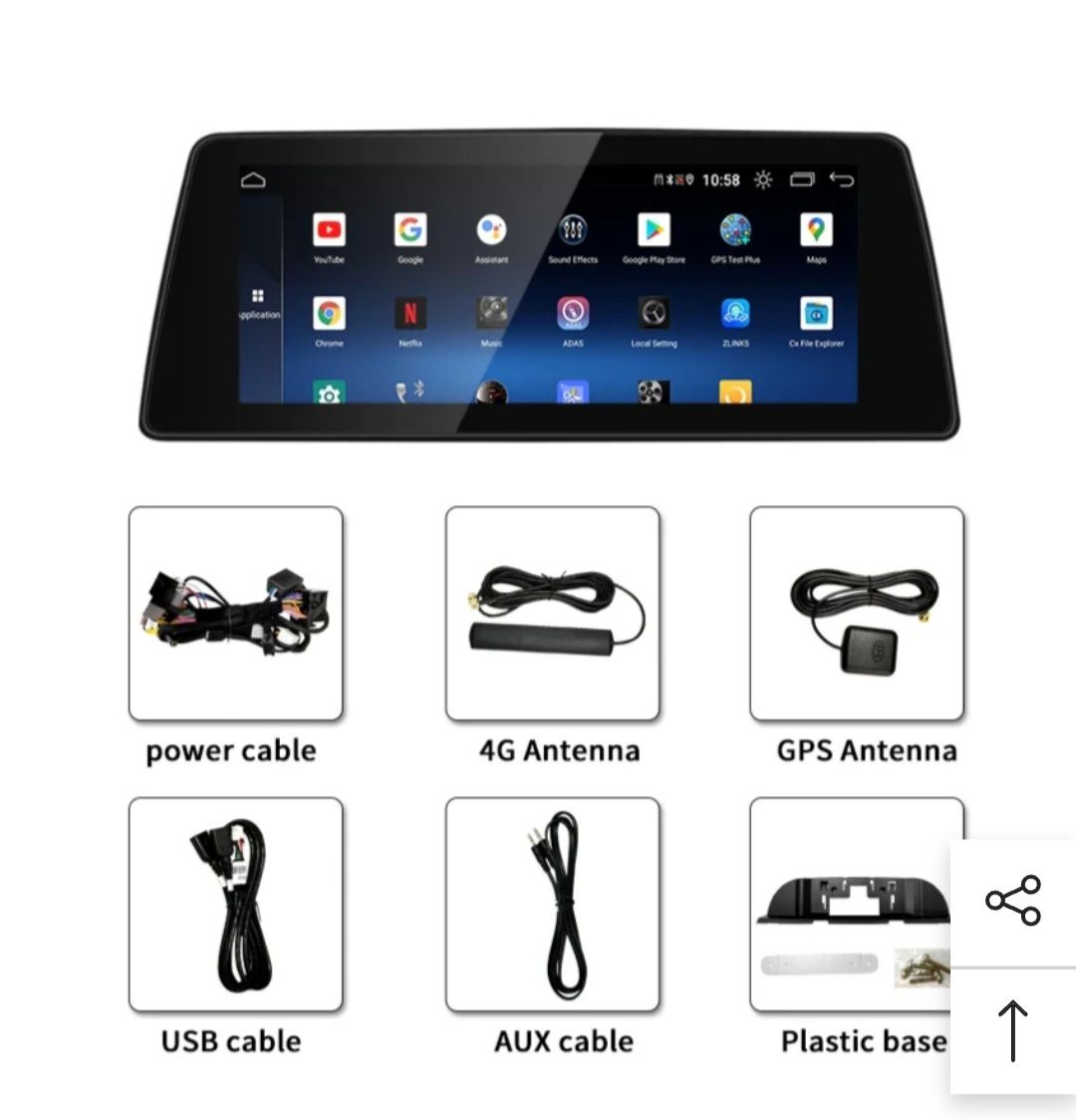 12..3" android 13 bilstereo BMW 6er F12 ( 2010---2017) gps wifi carplay android auto blåtand rds Dsp RAM :8GB,ROM :128Gb,4G LTE, Qualcomm snapdragon 668S processor