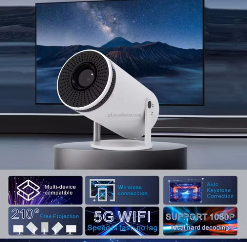 130"  android 12 mini Bärbar 5G wifi android projektor
