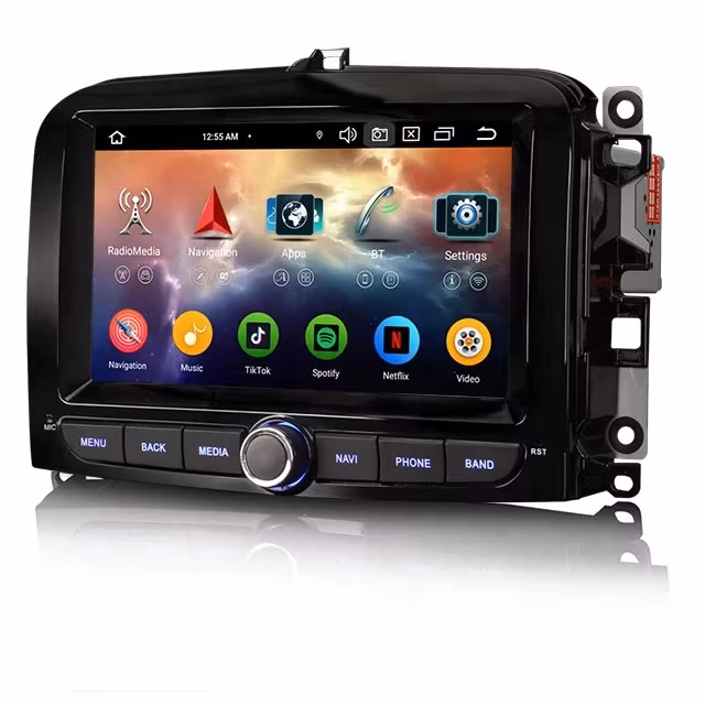 7"android 13, bilstereo Fiat 500L (2012-2019) gps wifi carplay android auto blåtand rds Dsp RAM:4GB, ROM: 64GB, 4G LTE