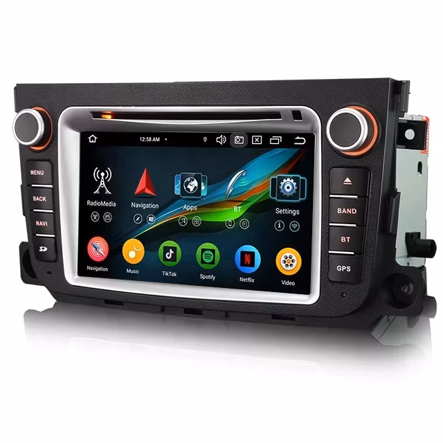 7"android 13 bil dvd-spelare  Mercedes-Benz Smart Fortwo( 2011-2014) gps wifi carplay android auto blåtand rds Dsp RAM:4GB, ROM:64GB, 4G LTE