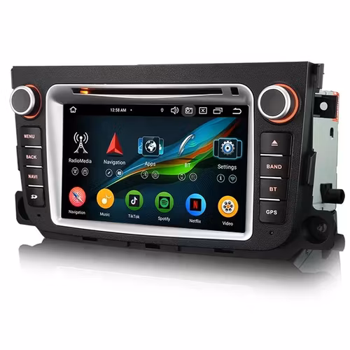 7"android 13 bil dvd-spelare  Mercedes-Benz Smart Fortwo( 2011-2014) gps wifi carplay android auto blåtand rds Dsp RAM:4GB, ROM:64GB, 4G LTE