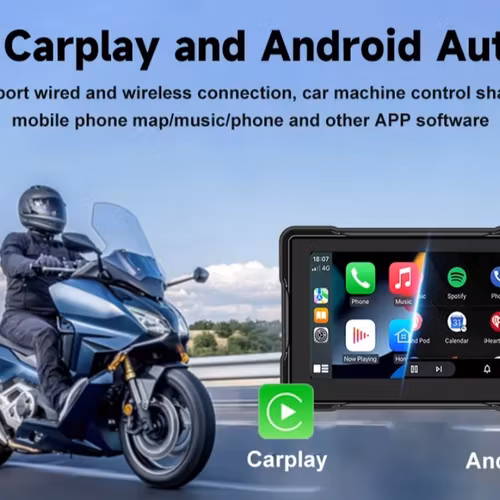 5" vattentät motorcykel navigator ,carplay och android auto