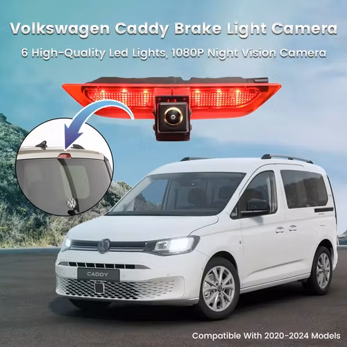 Bromsljusbackkamera +7" monitor för VW Caddy 2020-2024