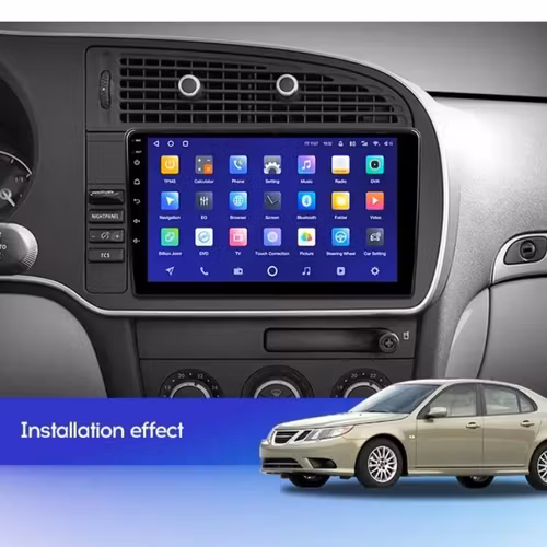 9" android 13, bilstereo Saab 9-3(2007---2014) gps wifi carplay android auto blåtand rds Dsp RAM: 3GB, ROM: 32GB,4G LTE