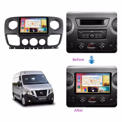 10.1" android 14  bilstereo  Renault master(2010--2022) gps wifi carplay android auto blåtand rds Dsp  Rom:128GB  Ram:8GB,4G LTE