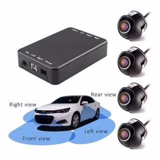 4 kanaler bil front,sido och backkamera system