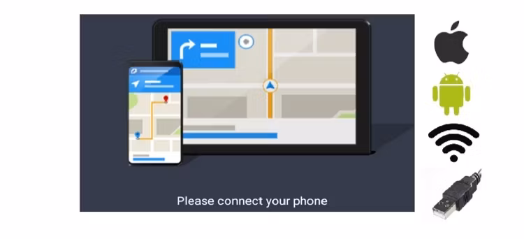 10.1 " Enkel DIN bilstereo med gps,wifi, bluetooth, carplay,android 10