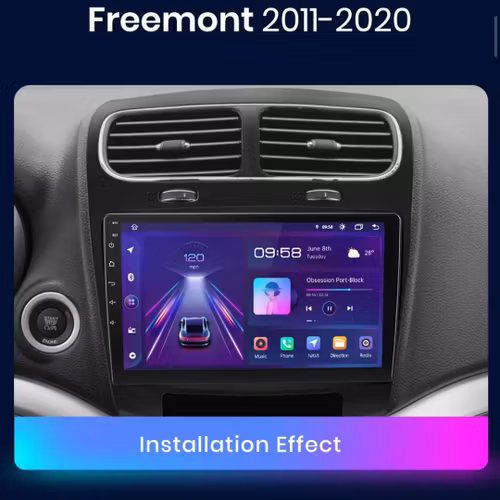 9"android 12, bilstereo  Fiat  freemont ( 2011--2020) gps wifi carplay android auto blåtand rds Dsp RAM:4GB, ROM:64GB,  4G LTE