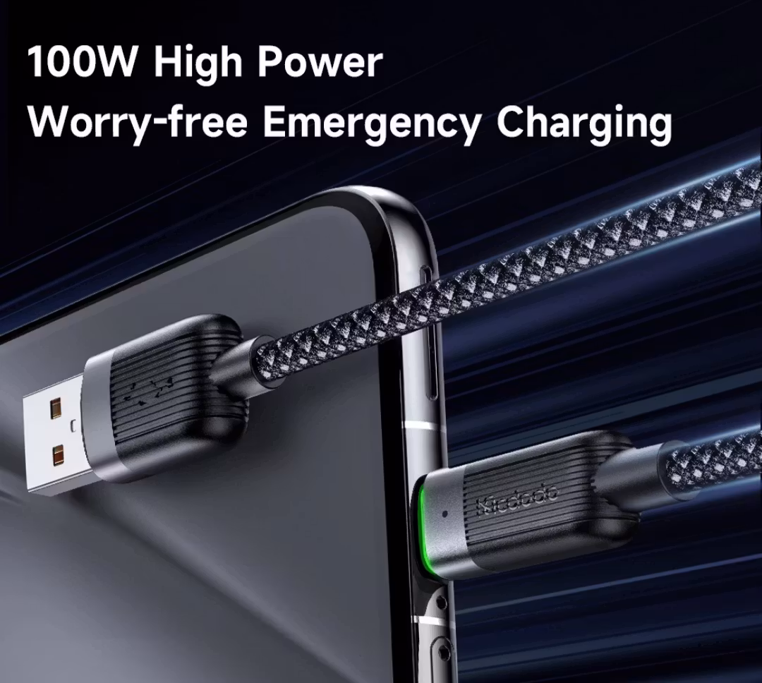 USB-C 6A Magnetisk självlindande datakabel 1,2m