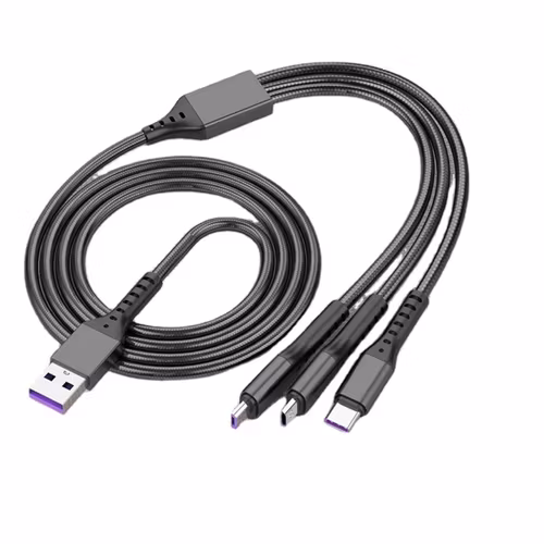 6A 3-i-1-laddningskabel USB-telefonöverföringskabel Tillbehör Snabbladdnings-USB-kabel